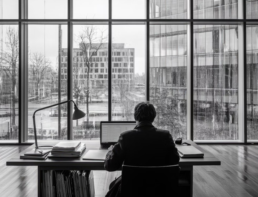Salarié isolé dans un bureau illustrant les enjeux de prévention du harcèlement moral au travail